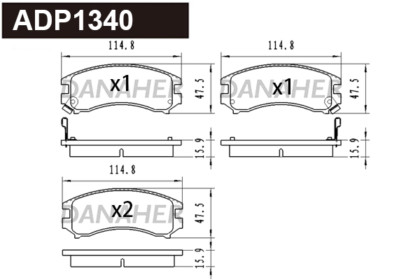 Brake Pad Set, disc brake (ADP1340)