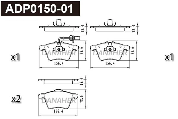 Brake Pad Set, disc brake (ADP0150-01)