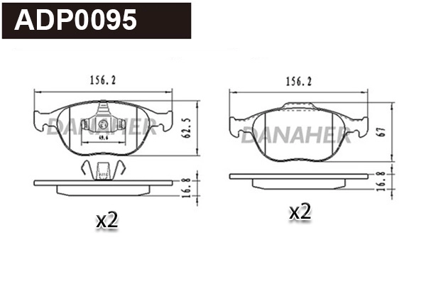 Brake Pad Set, disc brake (ADP0095)