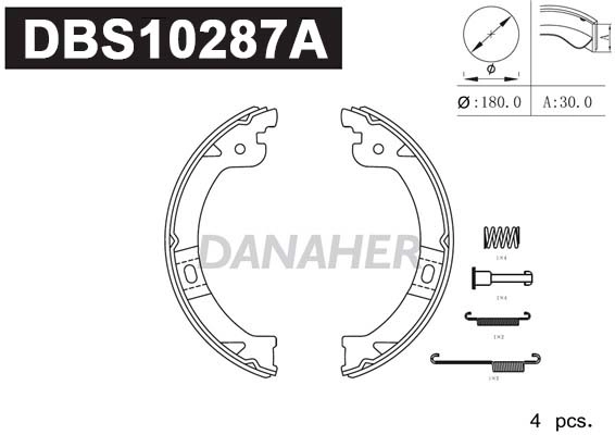 Brake Shoe Set, parking brake (DBS10287A)