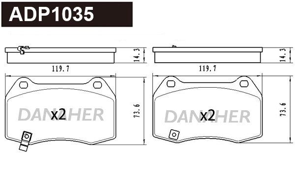 Brake Pad Set, disc brake (ADP1035)