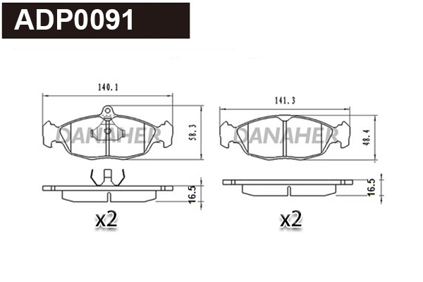 Brake Pad Set, disc brake (ADP0091)
