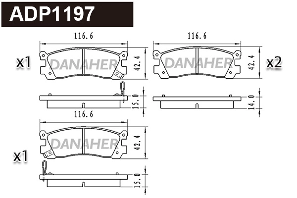 Brake Pad Set, disc brake (ADP1197)