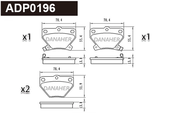 Brake Pad Set, disc brake (ADP0196)