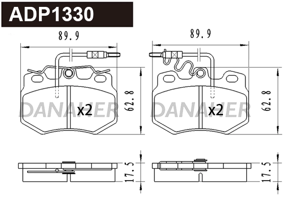 Brake Pad Set, disc brake (ADP1330)