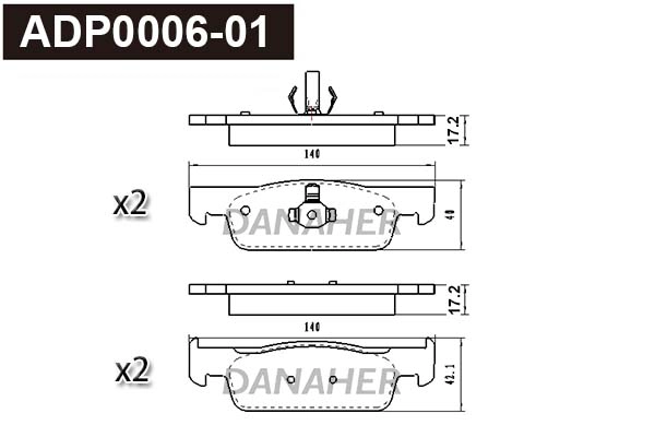 Brake Pad Set, disc brake (ADP0006-01)