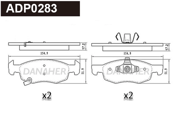 Brake Pad Set, disc brake (ADP0283)