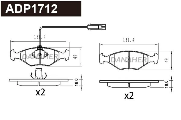 Brake Pad Set, disc brake (ADP1712)