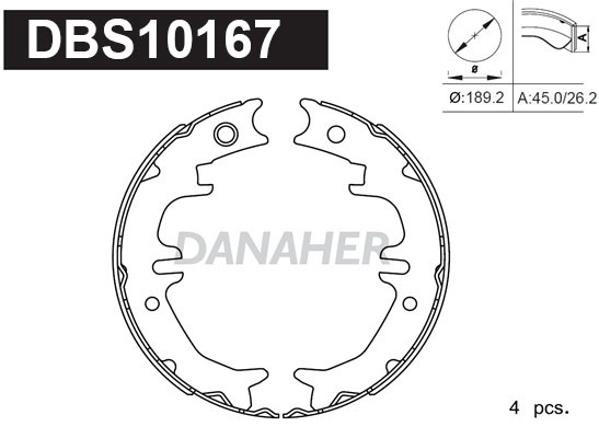 Brake Shoe Set, parking brake (DBS10167)
