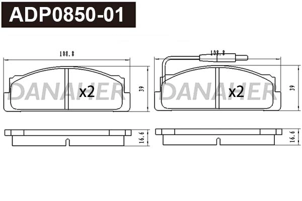 Brake Pad Set, disc brake (ADP0850-01)