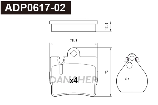 Brake Pad Set, disc brake (ADP0617-02)