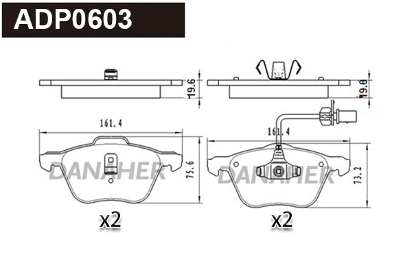 Brake Pad Set, disc brake (ADP0603)