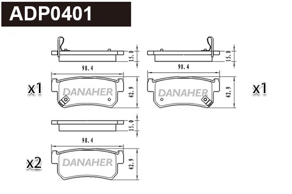 Brake Pad Set, disc brake (ADP0401)