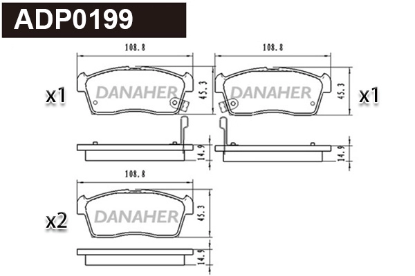Brake Pad Set, disc brake (ADP0199)