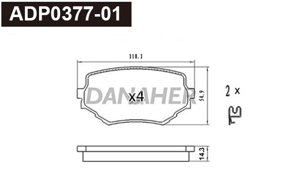 Brake Pad Set, disc brake (ADP0377-01)