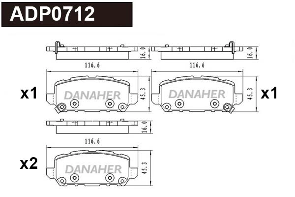 Brake Pad Set, disc brake (ADP0712)