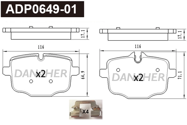 Brake Pad Set, disc brake (ADP0649-01)