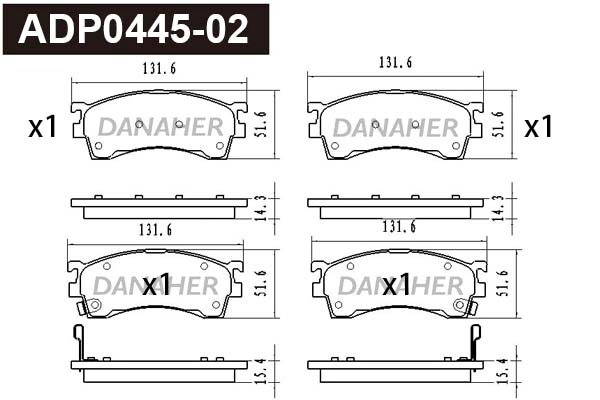 Brake Pad Set, disc brake (ADP0445-02)