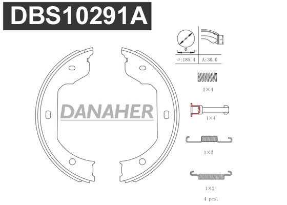 Brake Shoe Set, parking brake (DBS10291A)