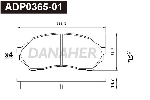 Brake Pad Set, disc brake (ADP0365-01)