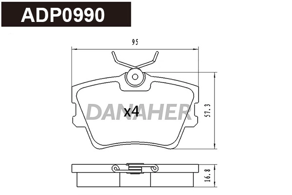 Brake Pad Set, disc brake (ADP0990)