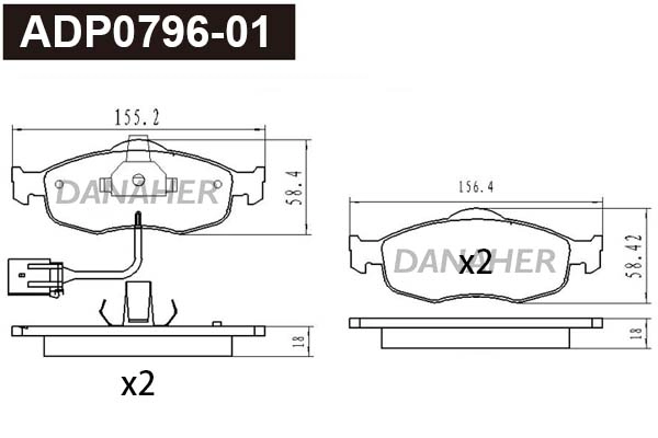 Brake Pad Set, disc brake (ADP0796-01)