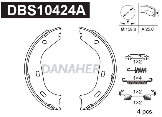 Brake Shoe Set, parking brake (DBS10424A)