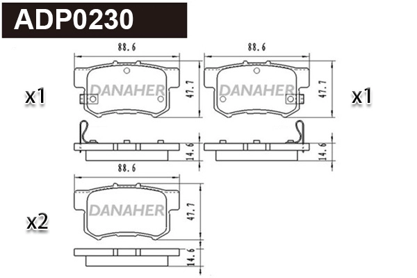 Brake Pad Set, disc brake (ADP0230)