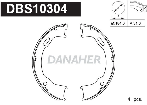 Brake Shoe Set, parking brake (DBS10304)