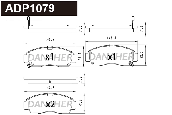 Brake Pad Set, disc brake (ADP1079)