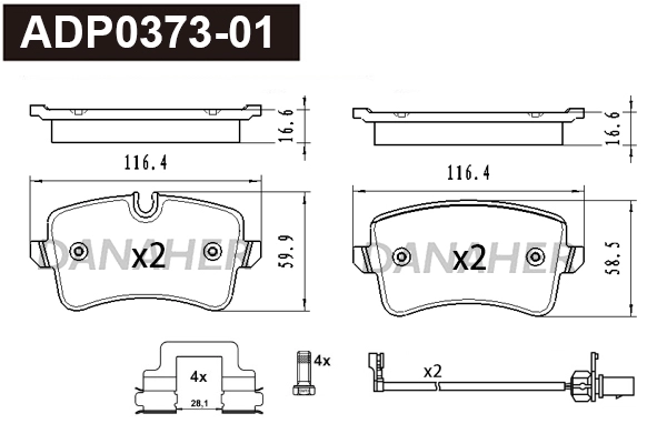 Brake Pad Set, disc brake (ADP0373-01)