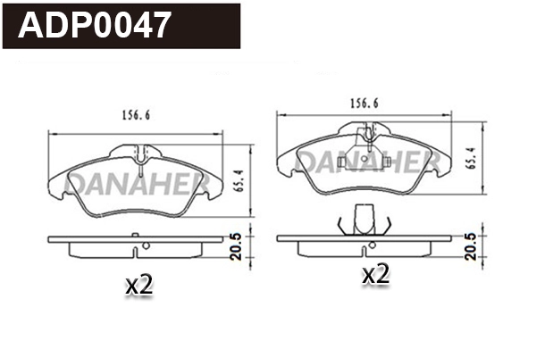 Brake Pad Set, disc brake (ADP0047)