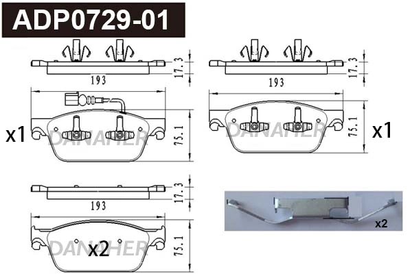 Brake Pad Set, disc brake (ADP0729-01)