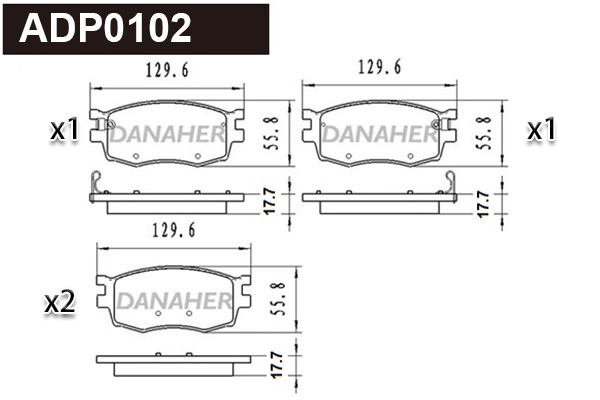 Brake Pad Set, disc brake (ADP0102)
