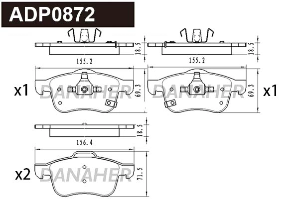 Brake Pad Set, disc brake (ADP0872)