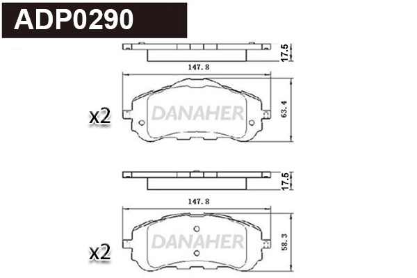 Brake Pad Set, disc brake (ADP0290)