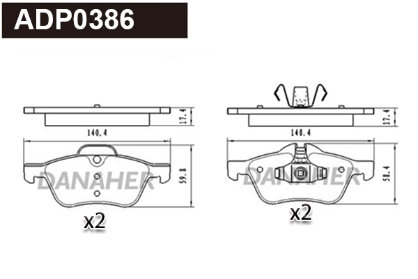 Brake Pad Set, disc brake (ADP0386)