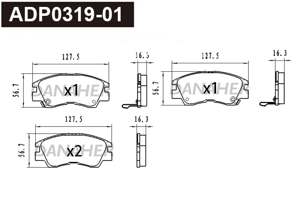 Brake Pad Set, disc brake (ADP0319-01)