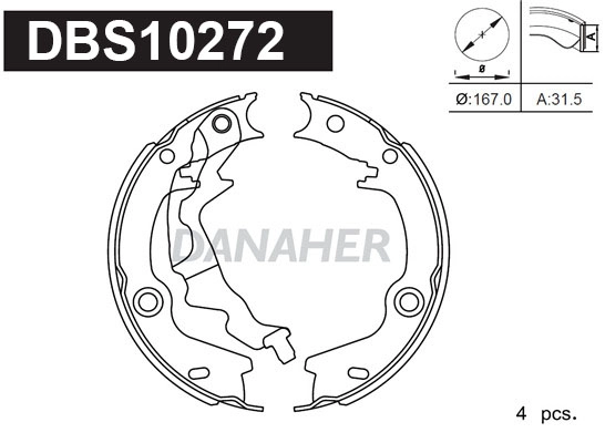 Brake Shoe Set, parking brake (DBS10272)