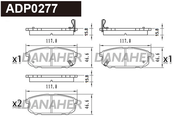Brake Pad Set, disc brake (ADP0277)