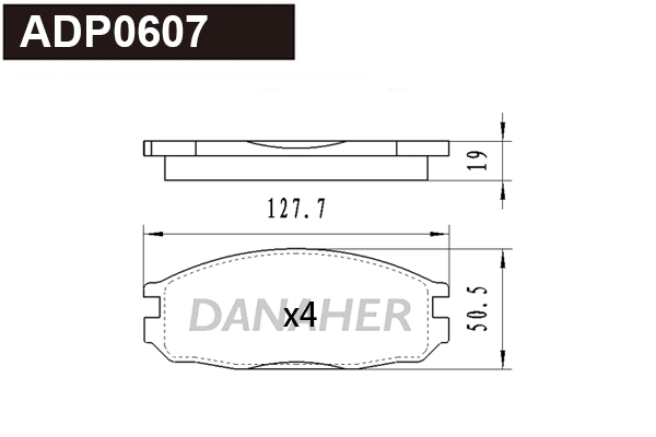 Brake Pad Set, disc brake (ADP0607)