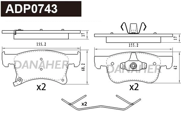 Brake Pad Set, disc brake (ADP0743)