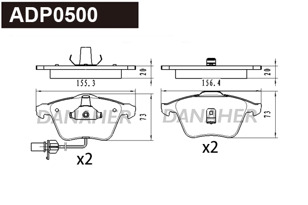 Brake Pad Set, disc brake (ADP0500)