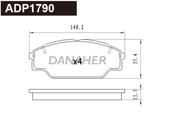 Brake Pad Set, disc brake (ADP1790)