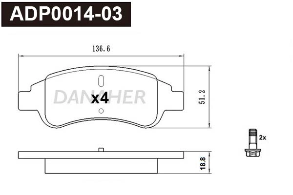 Brake Pad Set, disc brake (ADP0014-03)