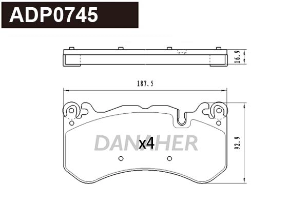 Brake Pad Set, disc brake (ADP0745)