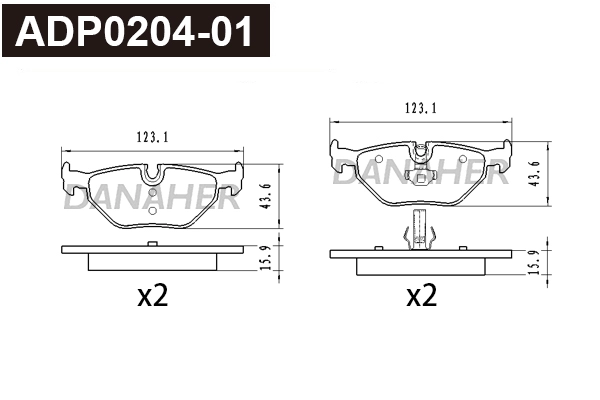 Brake Pad Set, disc brake (ADP0204-01)