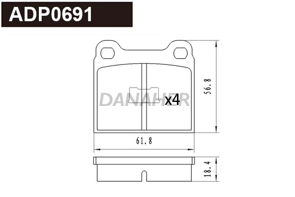 Brake Pad Set, disc brake (ADP0691)