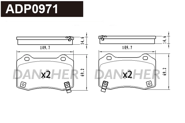Brake Pad Set, disc brake (ADP0971)