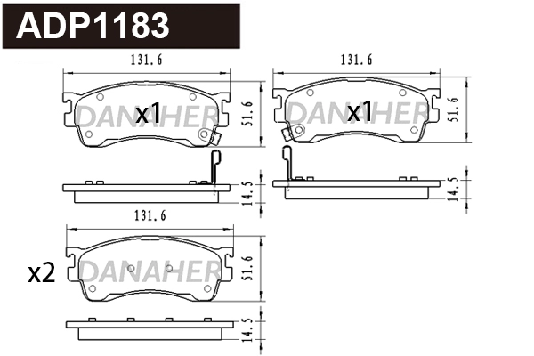 Brake Pad Set, disc brake (ADP1183)